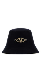Valentino Garavani Women Midnight Blue Felt Bucket Hat
