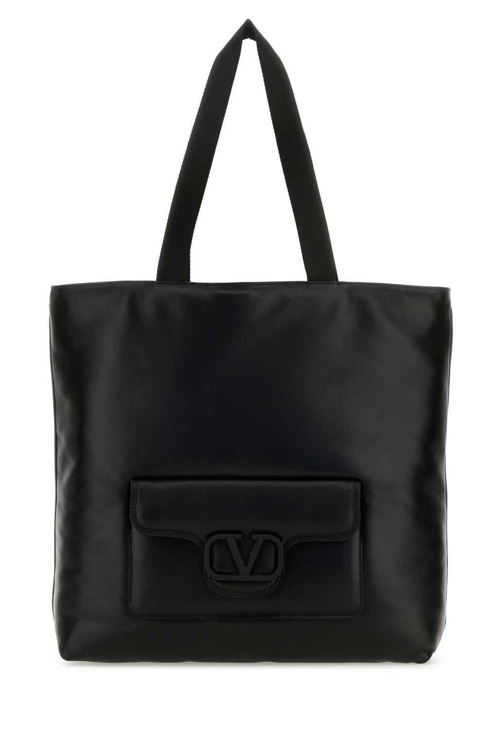 Valentino Garavani Men Black Nappa Leather Valentino Garavani Noir Shopping Bag