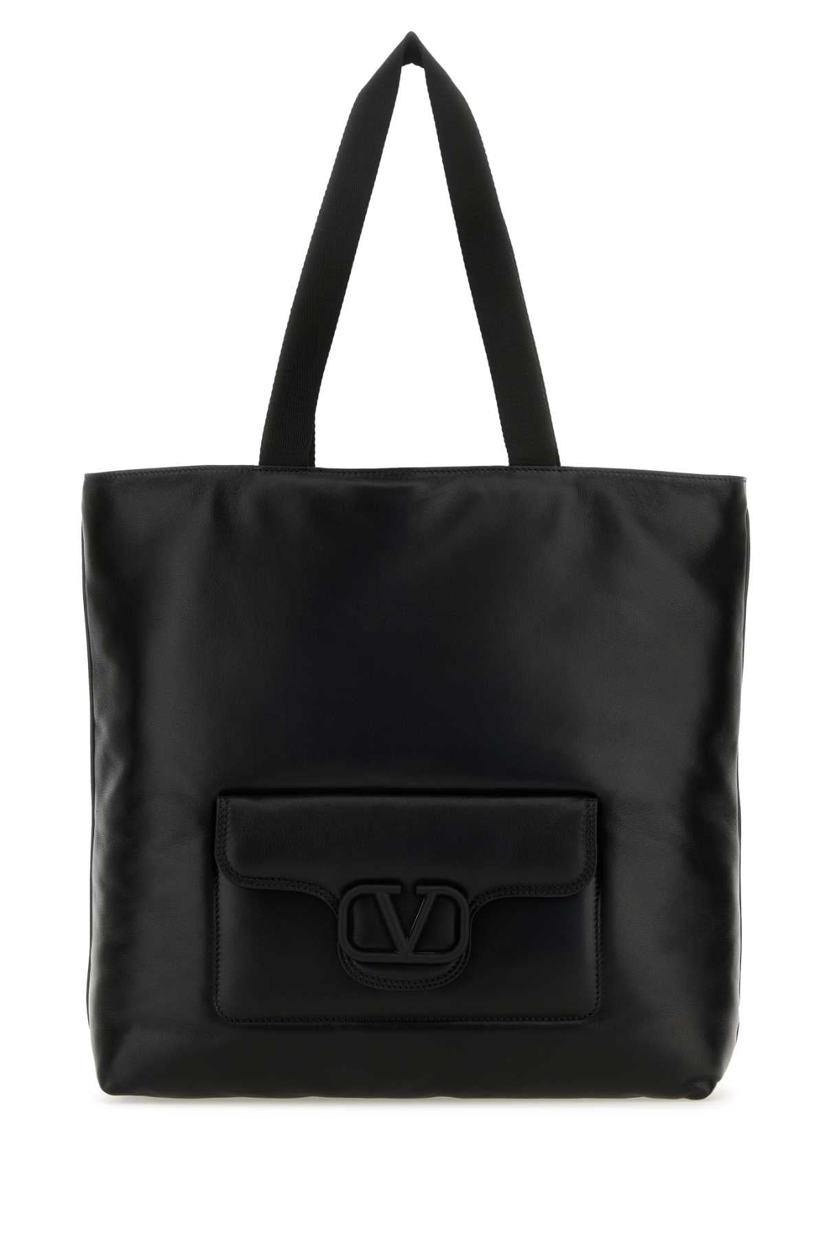 Valentino Garavani Men Black Nappa Leather Valentino Garavani Noir Shopping Bag