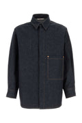 Valentino Garavani Men Dark Blue Denim Oversize Shirt