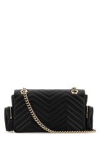 Gucci Women Black Leather Small Gg Marmont Shoulder Bag