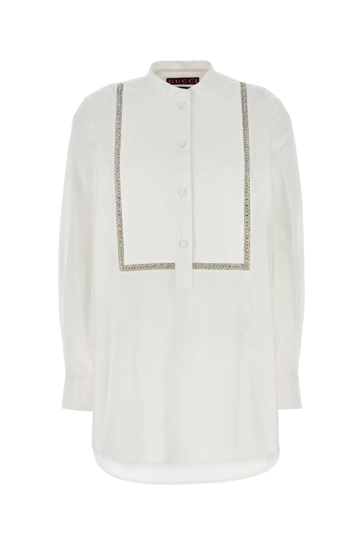 Gucci Women White Poplin Shirt
