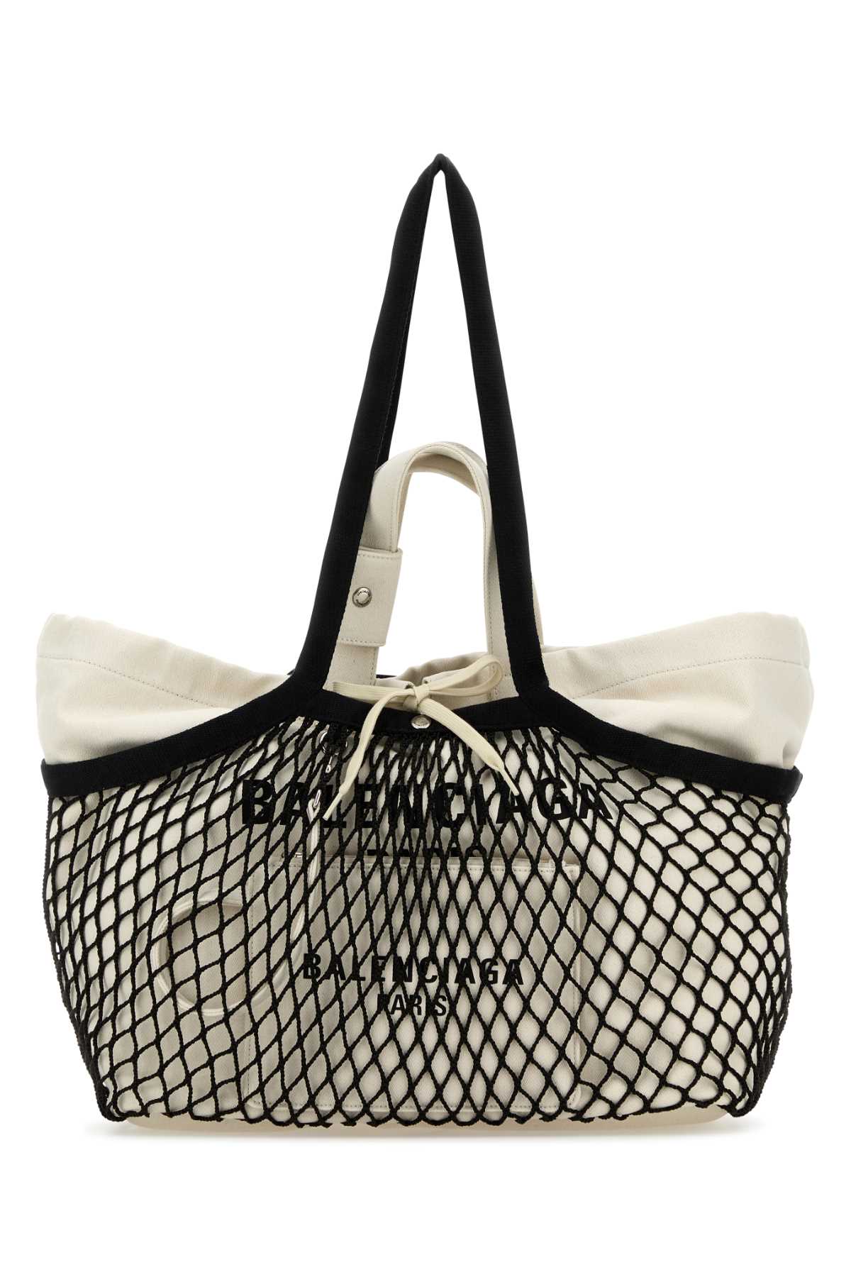 Balenciaga Women Two-Tone Canvas And Mesh Medium 24/7 Shopping Bag