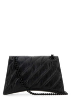 Balenciaga Women Black Leather Medium Crush Shoulder Bag