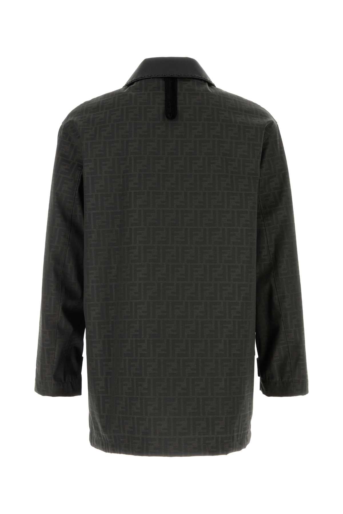 Fendi Men Embroidered Canvas Coat