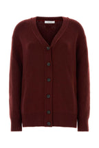 Salvatore Ferragamo Women Burgundy Cashmere Blend Cardigan