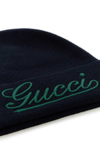 Gucci Men Dark Blue Wool Beanie Hat
