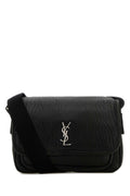 Saint Laurent Men Black Leather Small Messenger Crossbody Bag