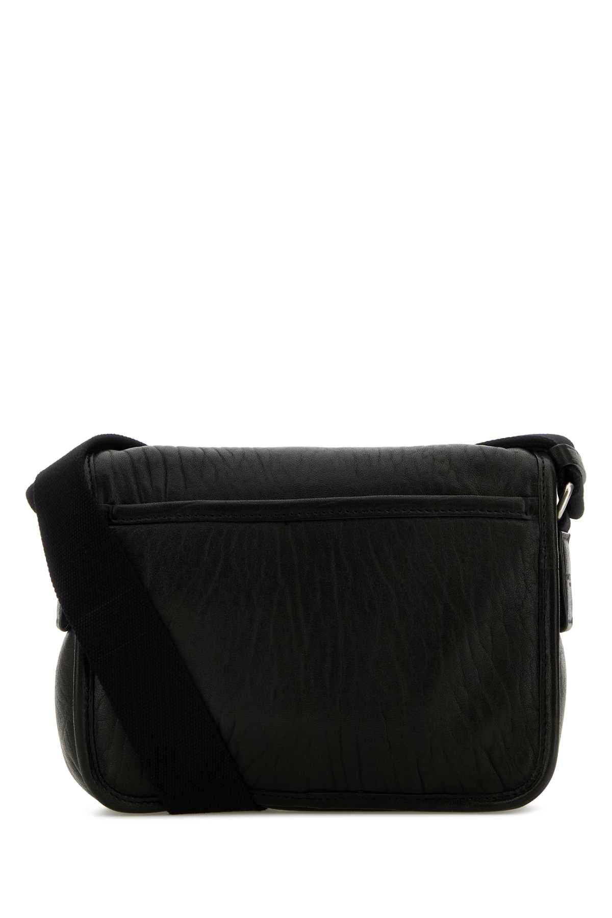 Saint Laurent Men Black Leather Small Messenger Crossbody Bag