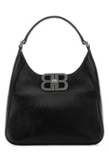 Balenciaga Women Black Leather Bb Soft Handbag