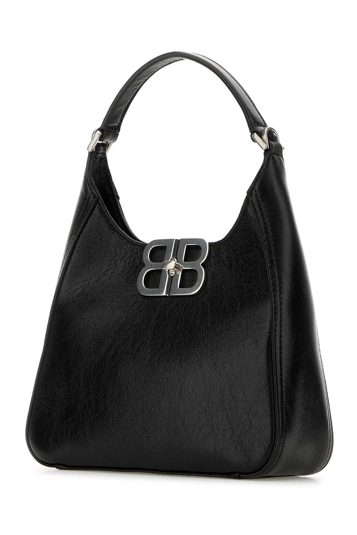 Balenciaga Women Black Leather Bb Soft Handbag