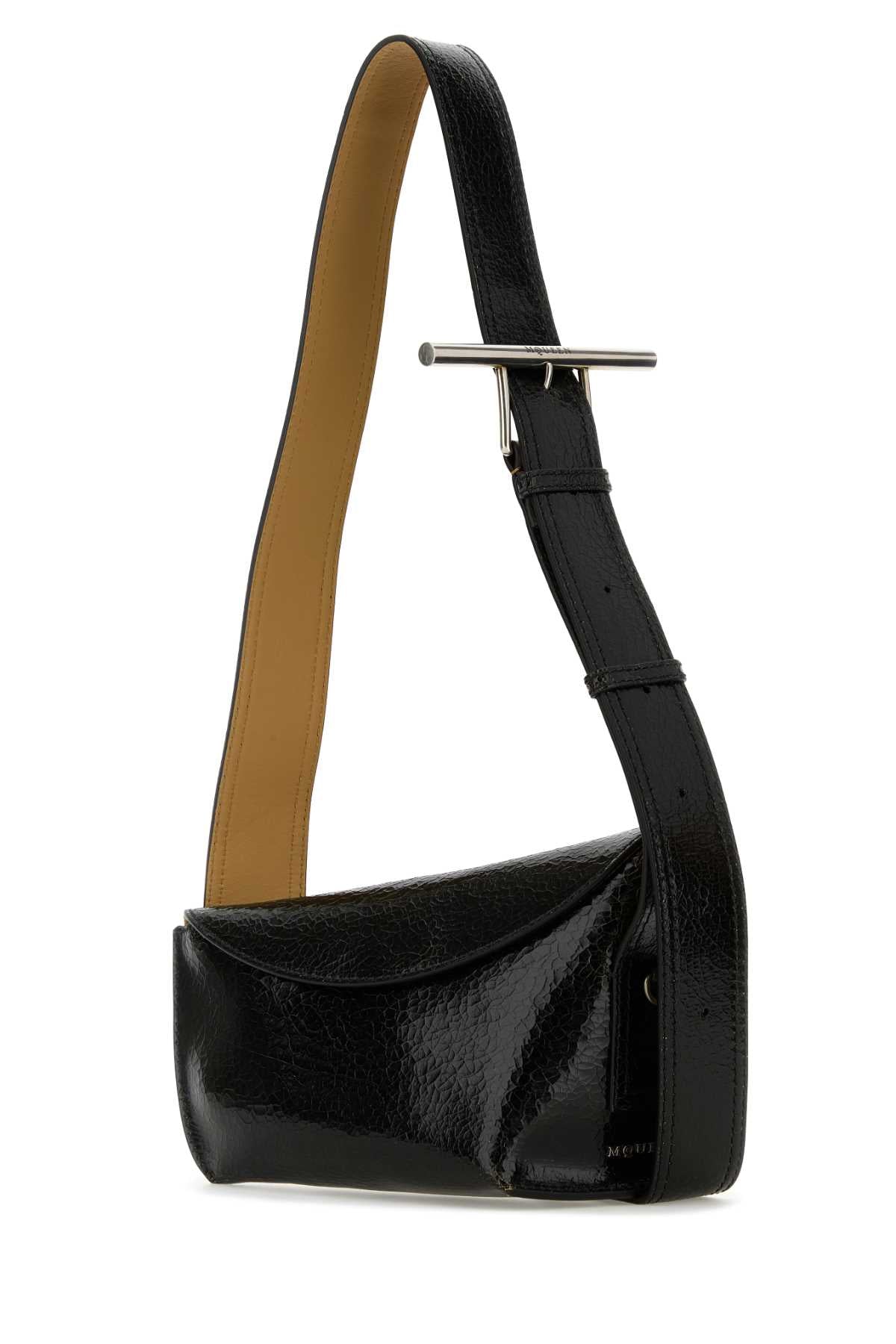 Alexander Mcqueen Men Black Leather Sling Crossbody Bag