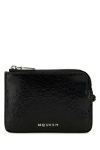 Alexander Mcqueen Men Black Leather Card Holder