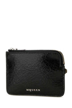 Alexander Mcqueen Men Black Leather Card Holder