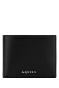 Alexander Mcqueen Men Black Leather Wallet