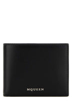 Alexander Mcqueen Men Black Leather Wallet