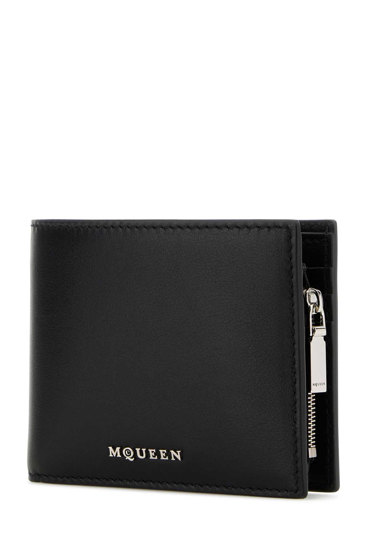 Alexander Mcqueen Men Black Leather Wallet