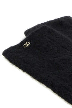 Valentino Garavani Women Black Stretch Mohair Blend Socks