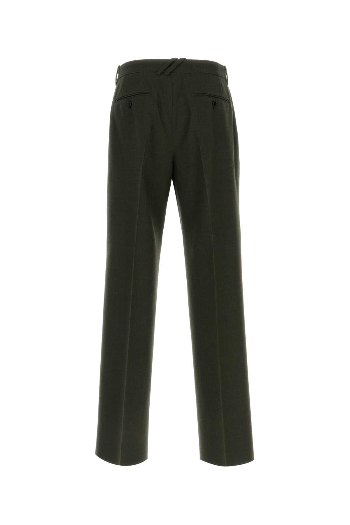 Burberry Men Bottle Green Wool Pant