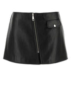 Prada Women Black Leather Mini Skirt