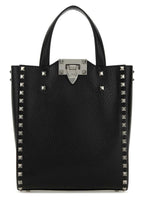 Valentino Garavani Men Black Leather Rockstud Handbag
