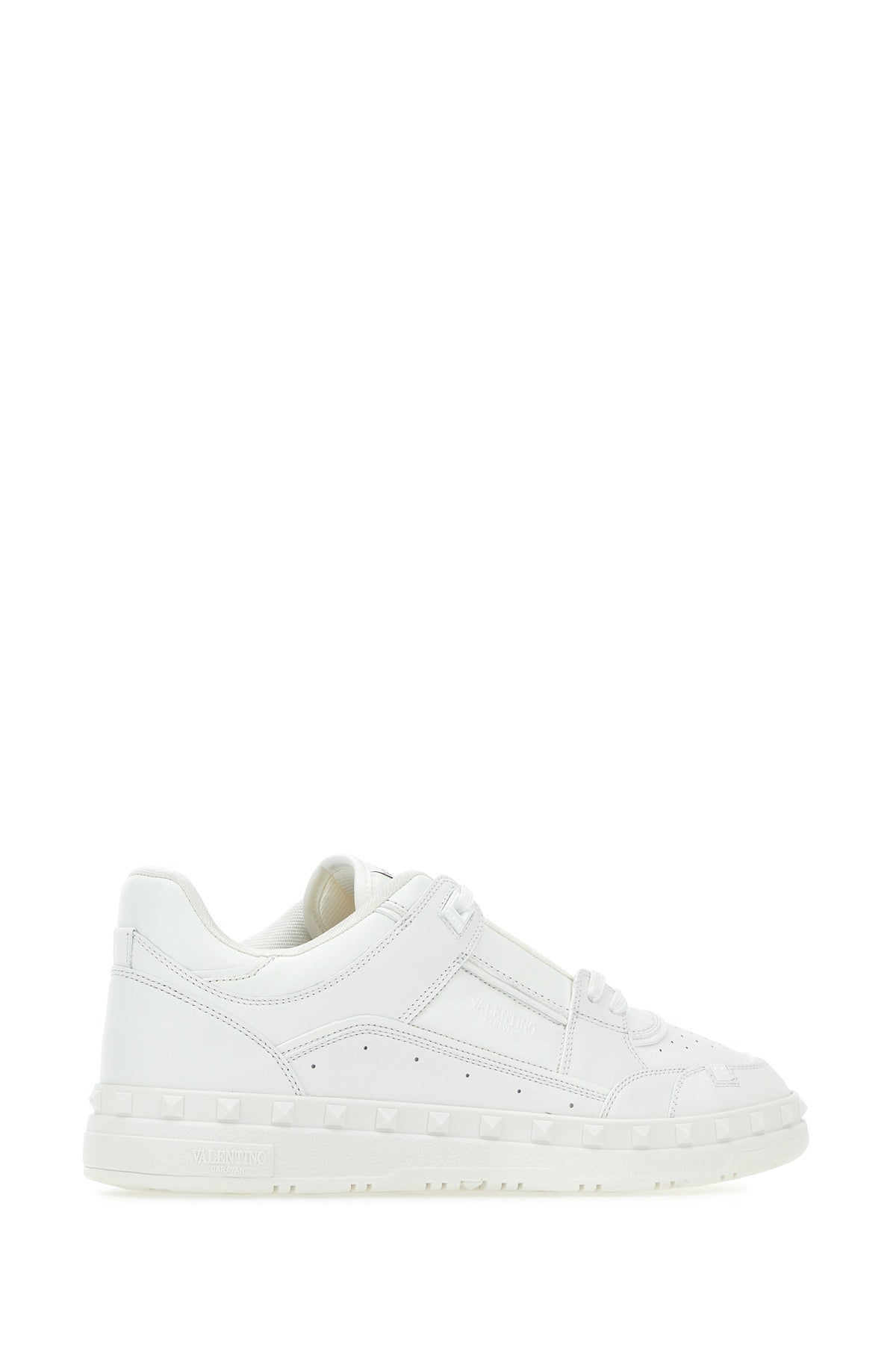Valentino Garavani Men White Leather Freedots Sneakers