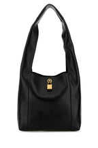 Saint Laurent Women Black Leather Tanger Shopping Bag