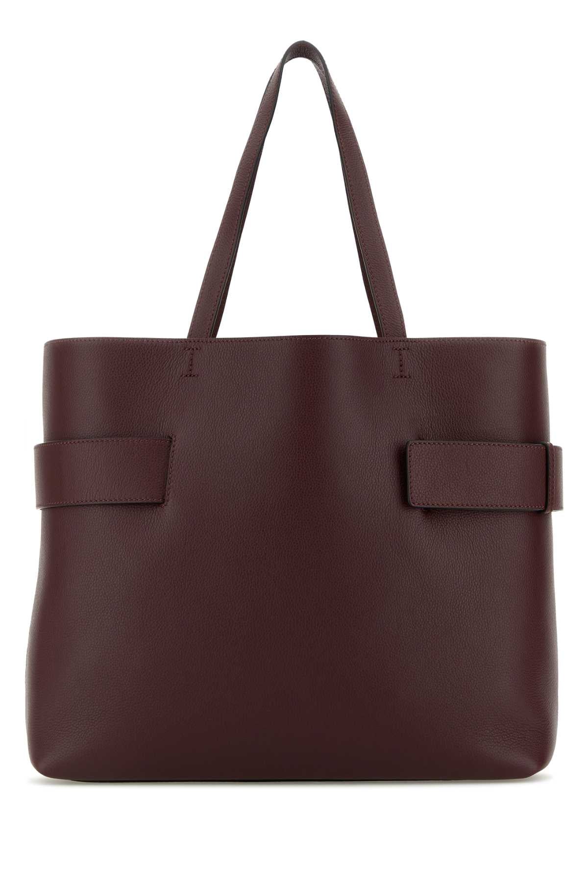Alexander Mcqueen Women Tyrian Purple Leather T-Bar Shopping Bag