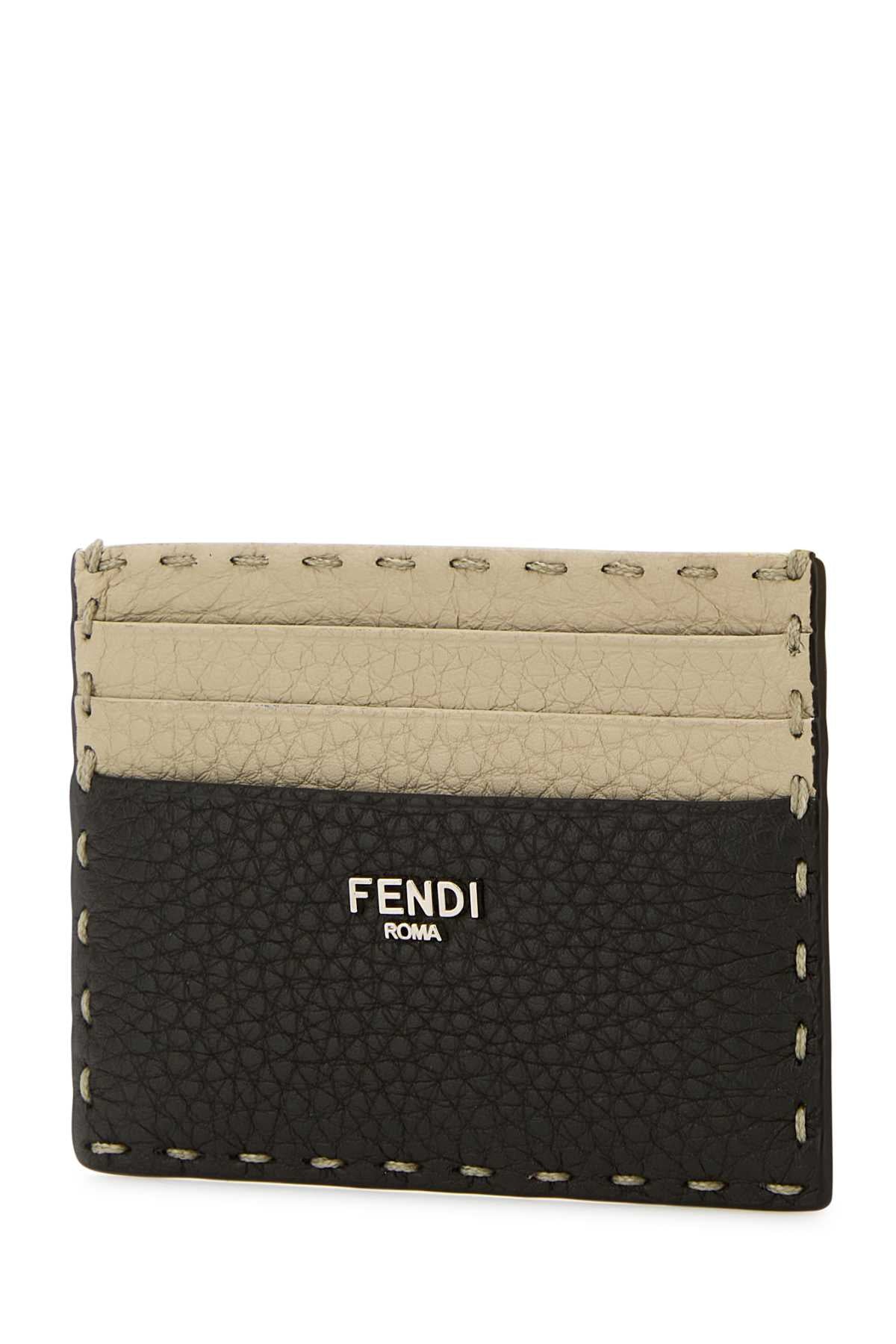 Fendi Men Two-Tone Leather Sellerie Card Holder