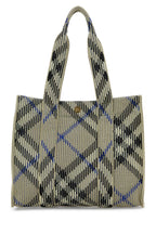 Burberry Women Embroidered Canvas Shopping Bag