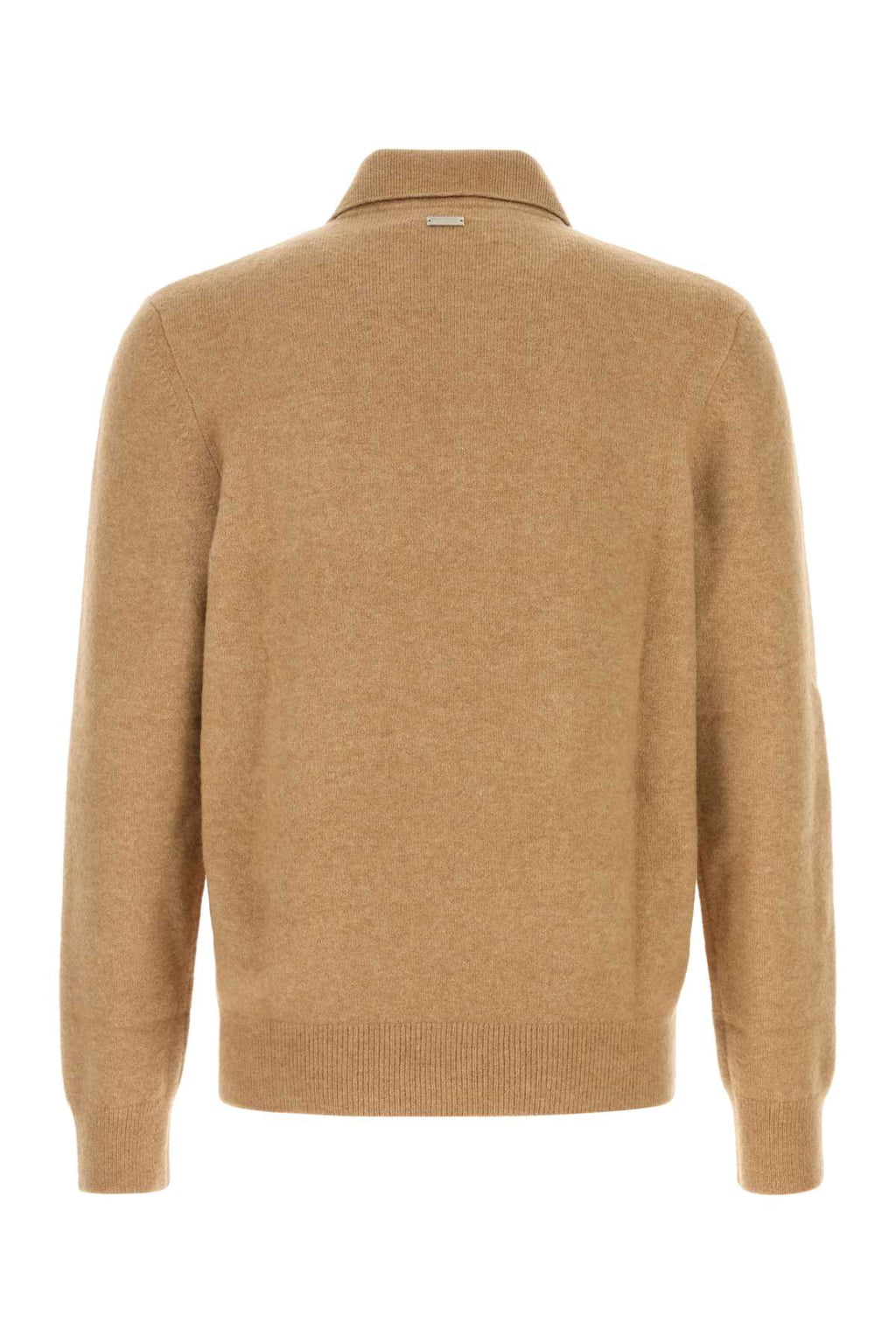 Salvatore Ferragamo Men Stretch Camel Blend Polo Shirt