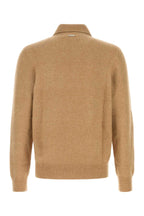 Salvatore Ferragamo Men Stretch Camel Blend Polo Shirt