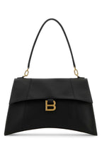 Balenciaga Women Black Leather Hourglass Shoulder Bag