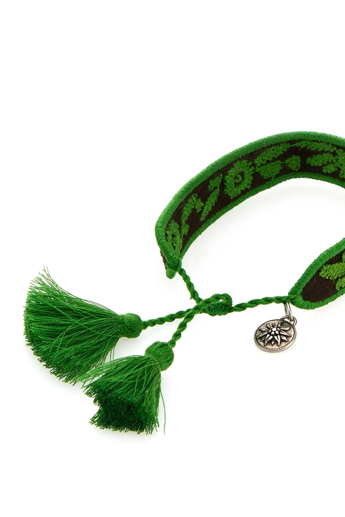 Prada Women Two-Tone Suede And Fabric Bracelet