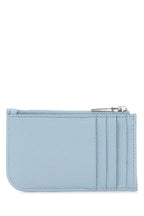 Alexander Mcqueen Men Light Blue Leather Card Holder