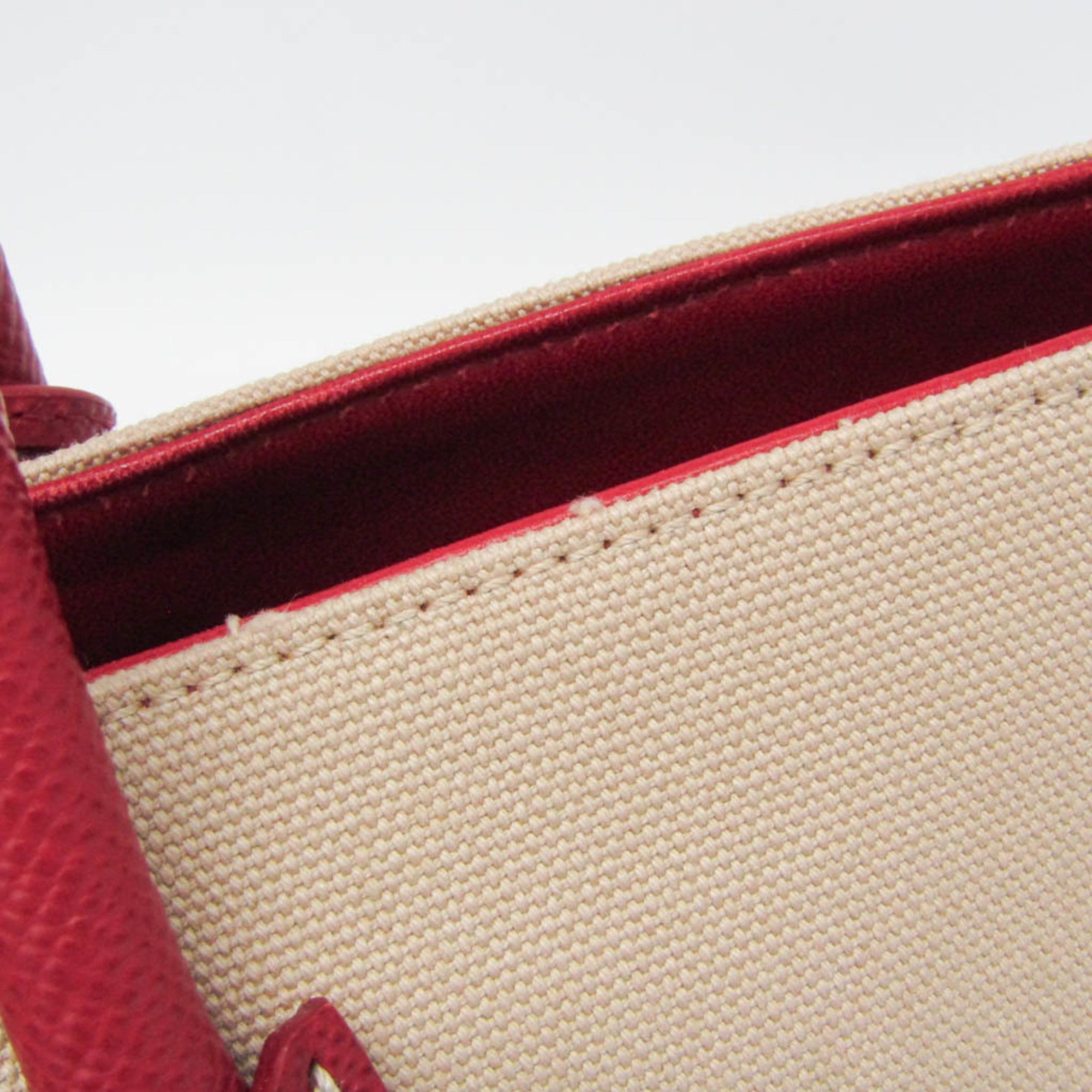 Prada Canvas & Leather Shoulder Bag