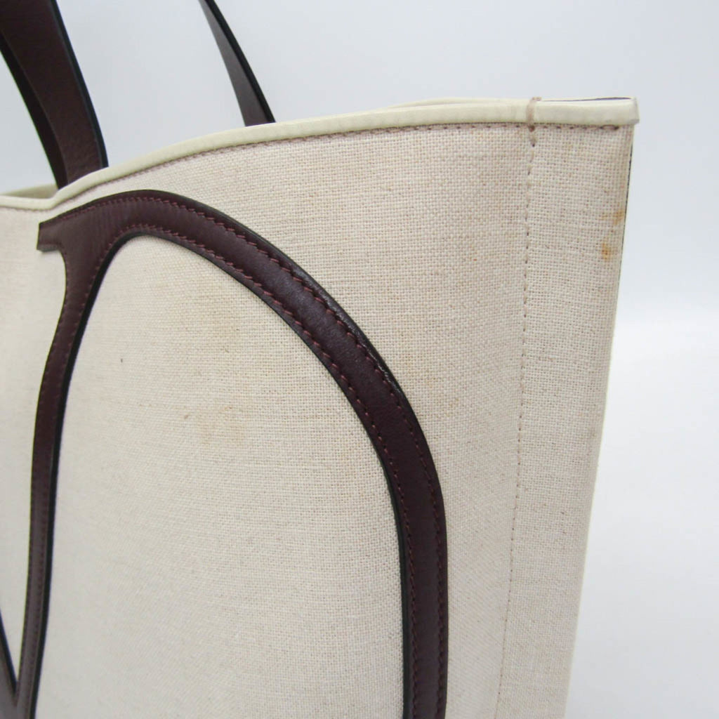 Valentino Garavani V Logo · Leather Canvas Tote