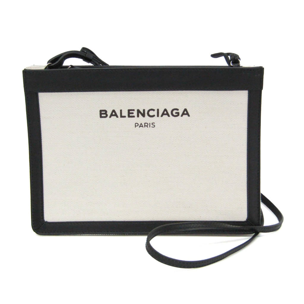 Balenciaga Navy Pochette · Canvas & Leather