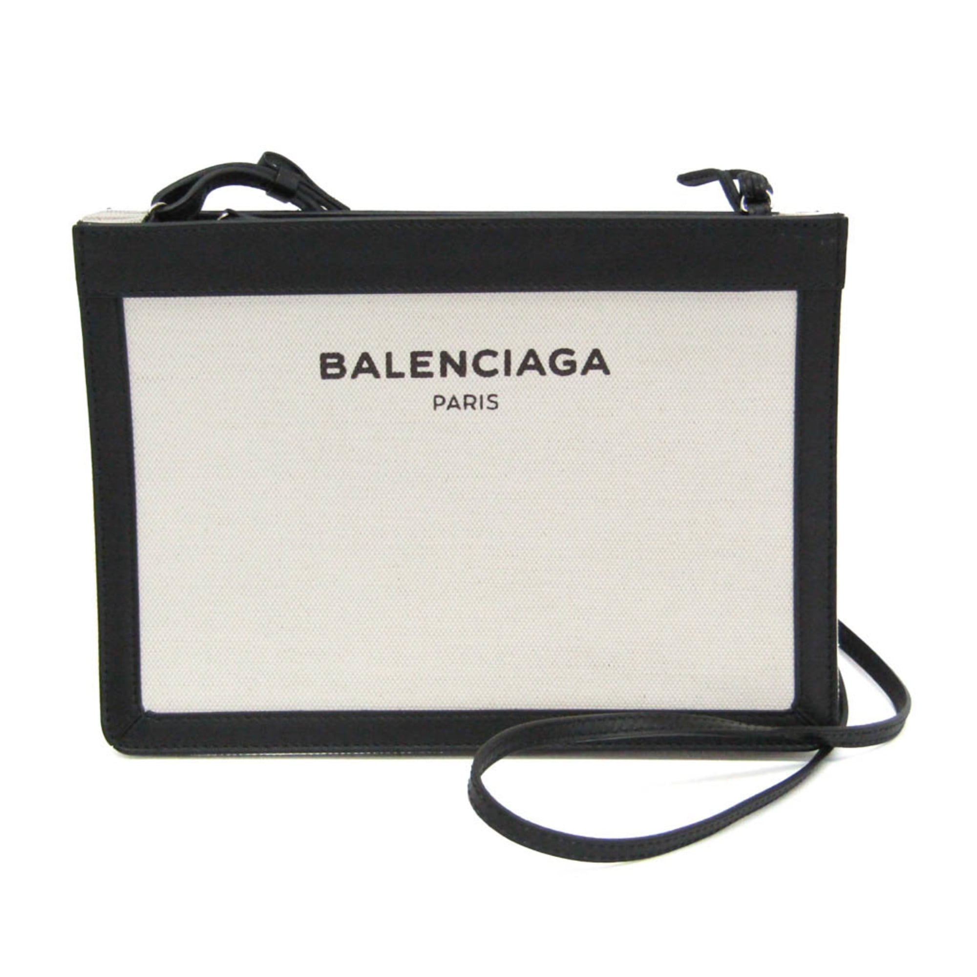 Balenciaga Navy Pochette · Canvas & Leather