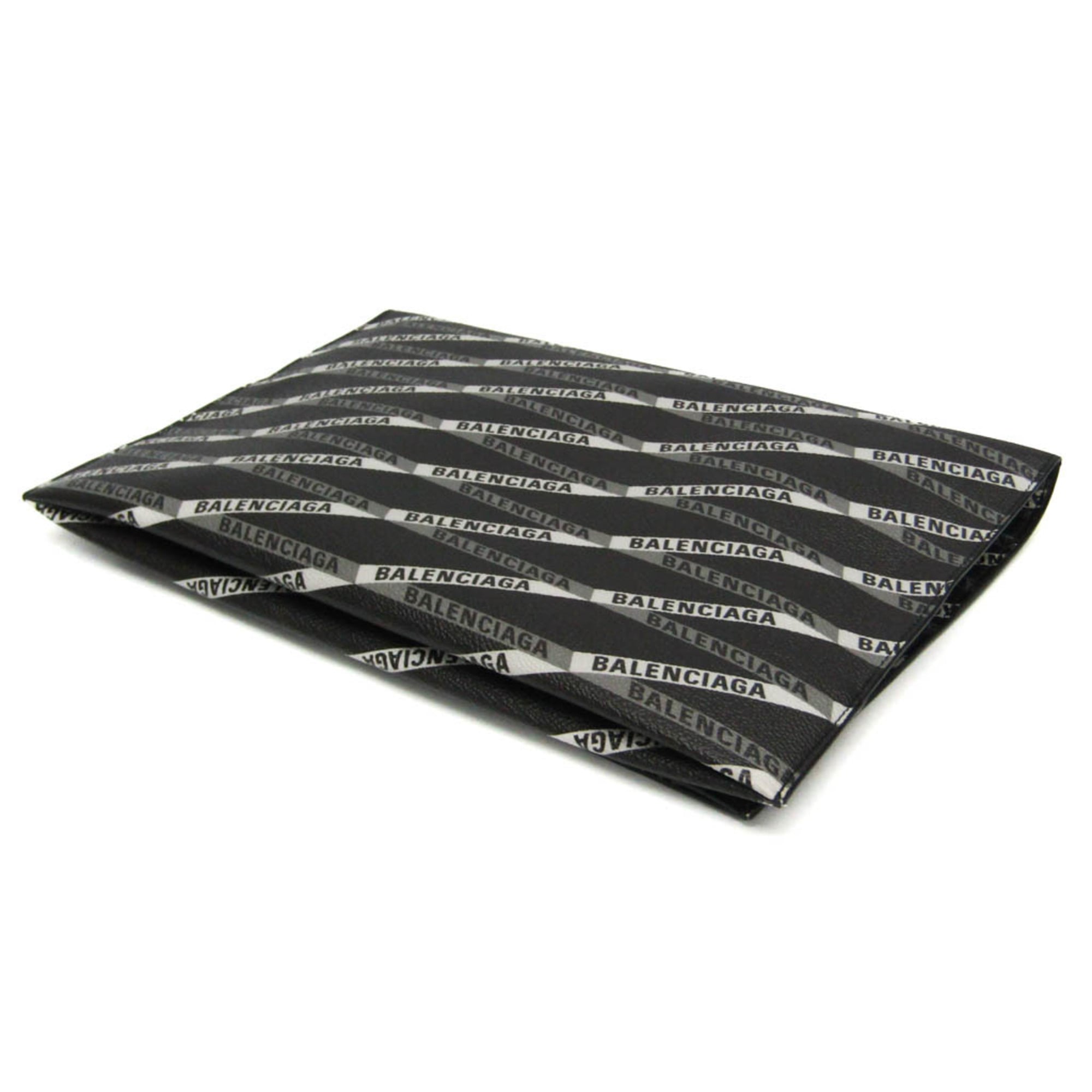 Balenciaga Logo Print · Leather Clutch