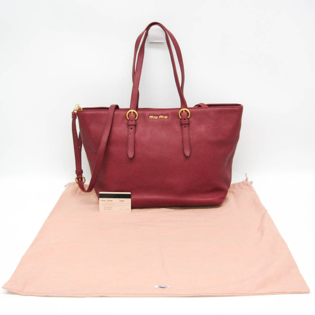 Miu Miu Leather Tote · Rubino