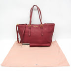 Miu Miu Leather Tote · Rubino