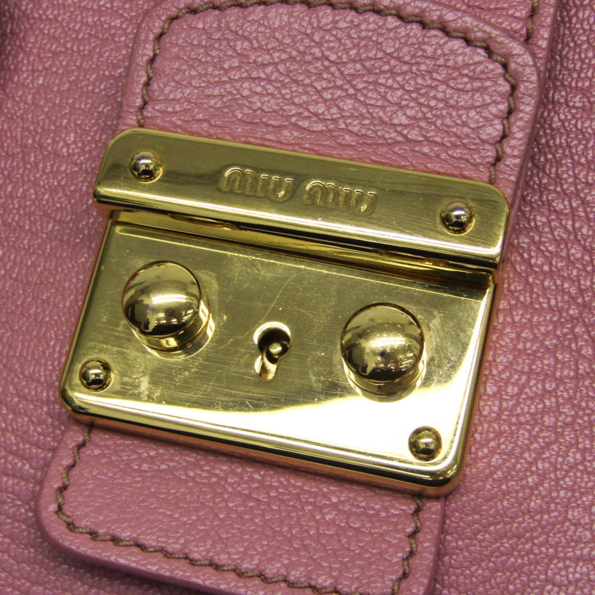 Miu Miu Madras · Leather Shoulder Bag