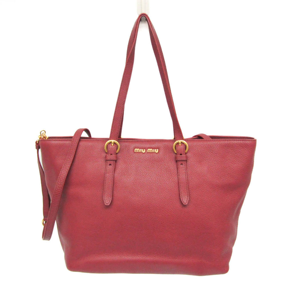 Miu Miu Leather Tote · Rubino