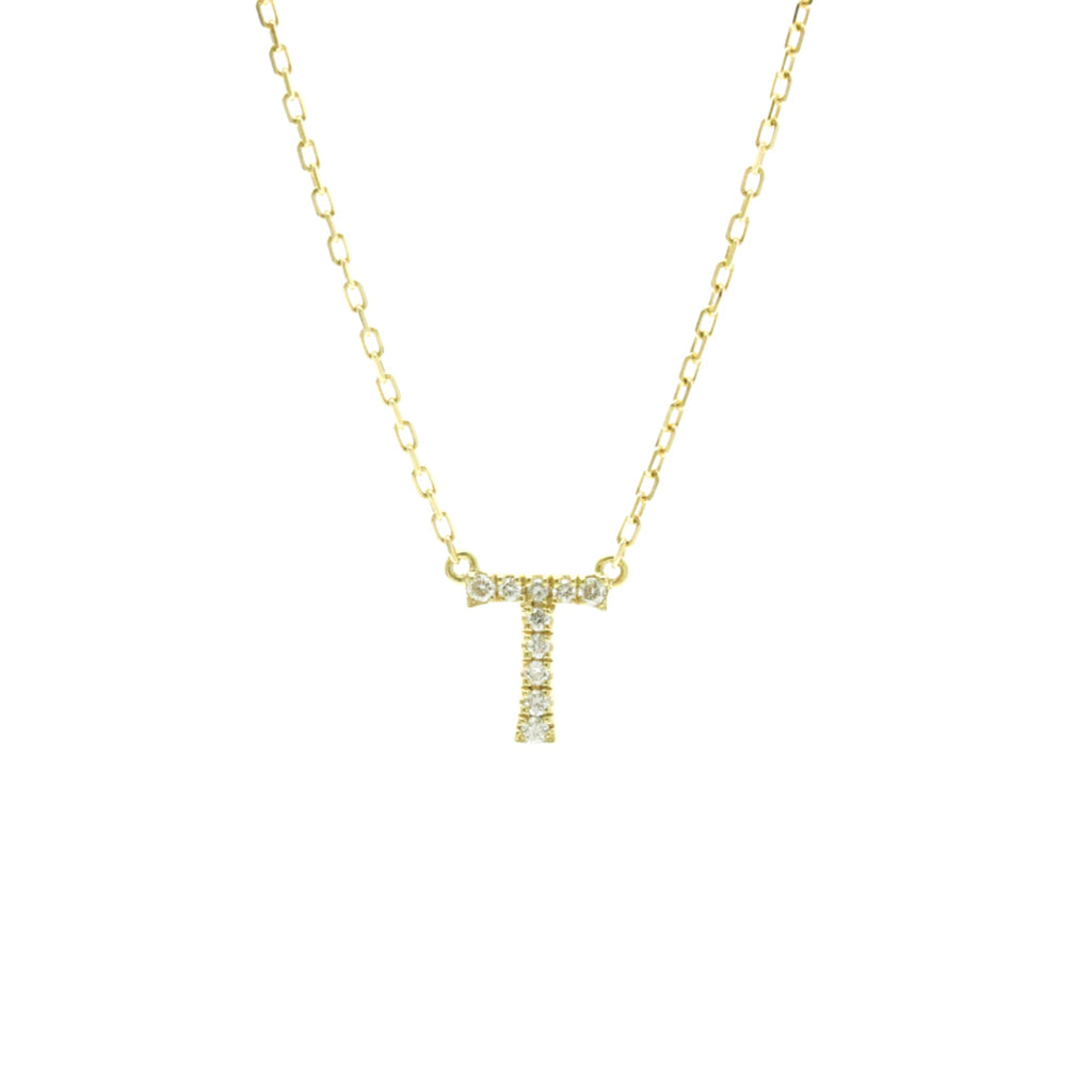 AHKAH Initial · T Diamond · 18K Yellow Gold