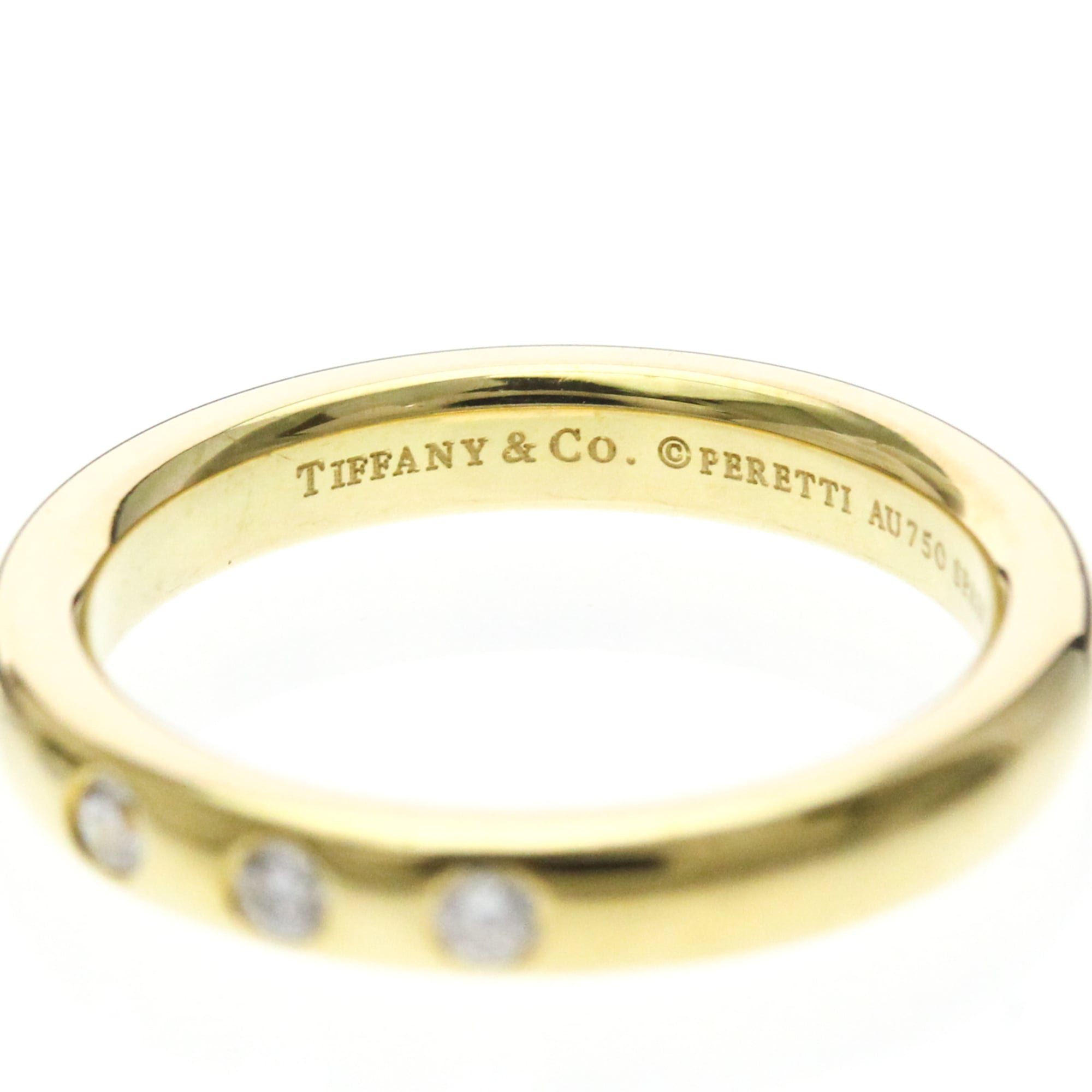 Tiffany Stacking Band · 3 Diamond · 18K Yellow