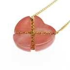Tiffany Cross Heart · Rhodochrosite · 18K