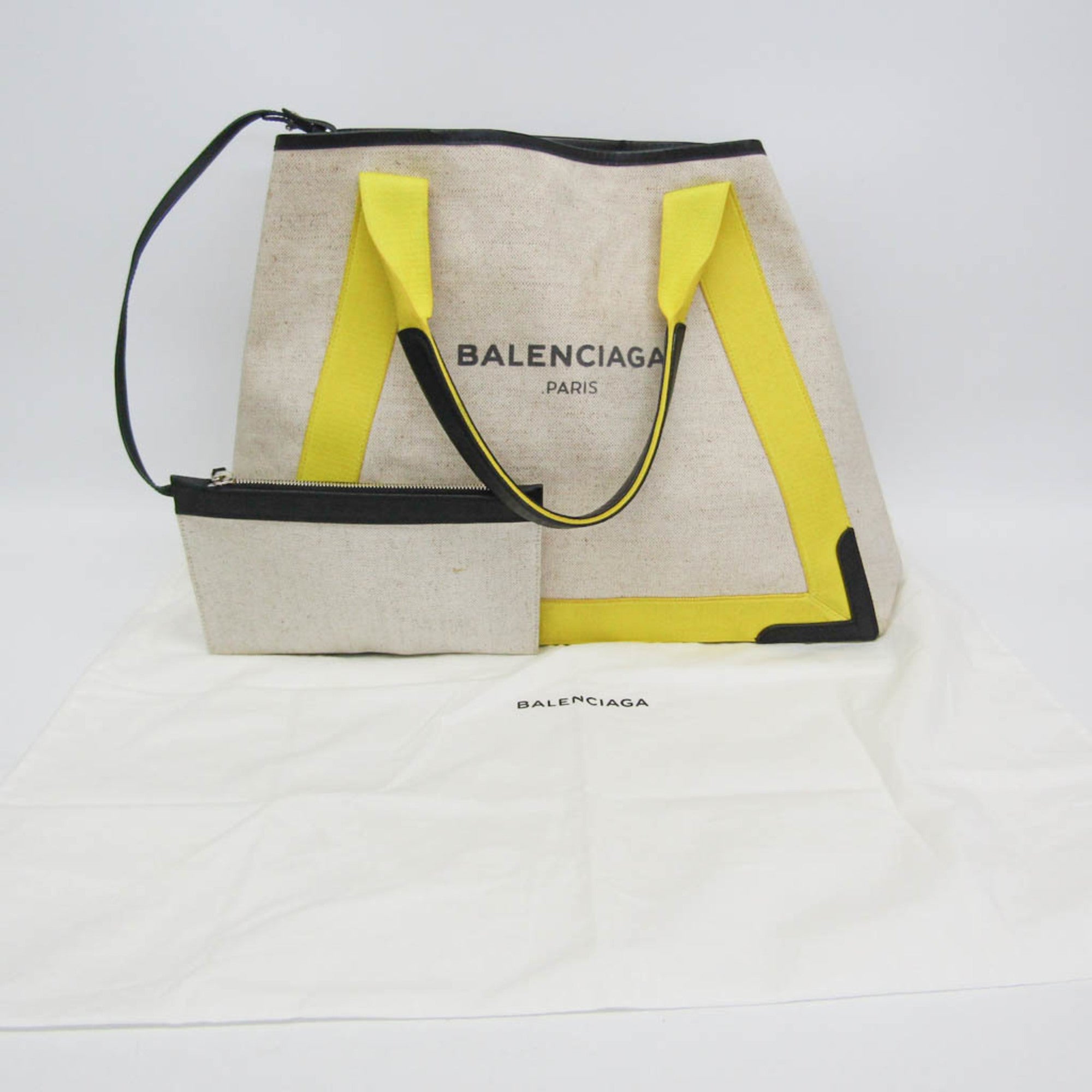 Balenciaga Navy Cabas · Striped Canvas