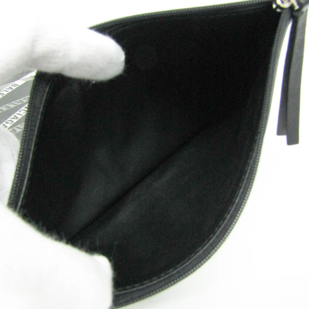 Balenciaga Logo Print · Leather Clutch