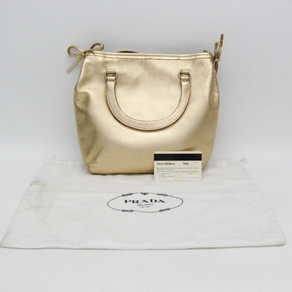Prada Bow Metal · Leather Handbag